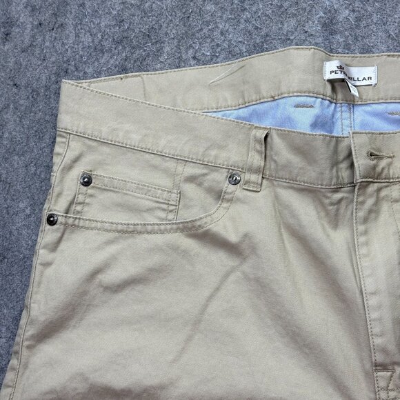 Peter Millar 5-Pocket Pants Men 38 x 28 Beige Khaki Stretch Soft Touch Pima - Picture 5 of 16
